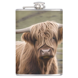 **"Hårig Majestät: Wooly Brown Highland Cow"** Fickplunta
