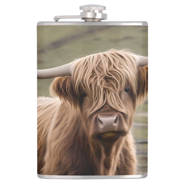 **"Hårig Majestät: Wooly Brown Highland Cow"** Fickplunta (Framsidan)