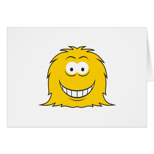 Hårig Monster Ansikte Hälsningskort (Framsidan Horizontal)