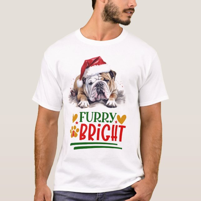 Hårig och Bright Bulldog T Shirt (Framsida)