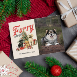 HÅRIG OCH BRIGHT GOD JUL HUND PET FURBABY HELG VYKORT
