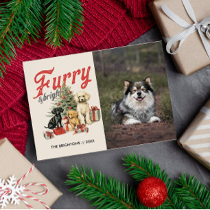 HÅRIG OCH BRIGHT GOD JUL HUND PET FURBABY HELG VYKORT