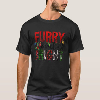 Hårig och Bright Hund Cat Tassar Älskare Merry Chr T Shirt