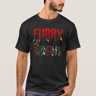 Hårig och Bright Hund Cat Tassar Älskare Merry Chr T Shirt