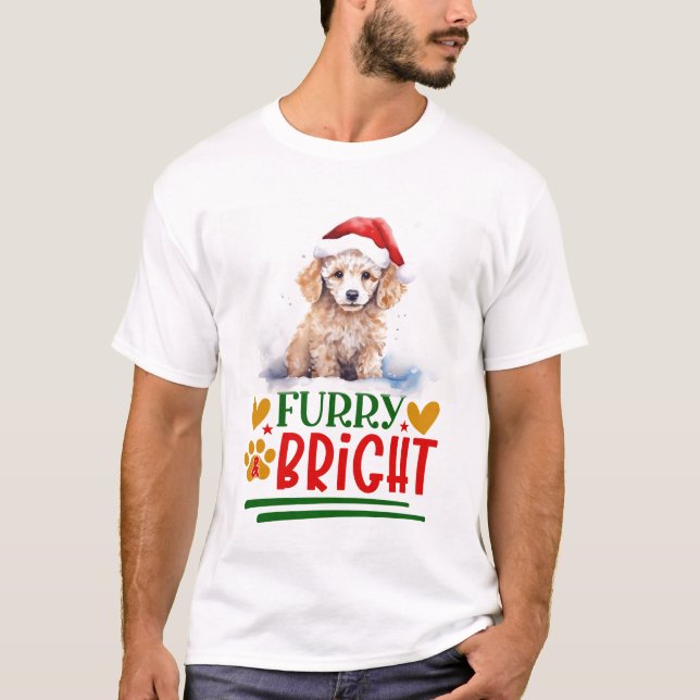 Hårig och Bright Pudel T Shirt (Framsida)