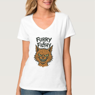 "Hårig och Filthy" Sassy Cat T-shirt