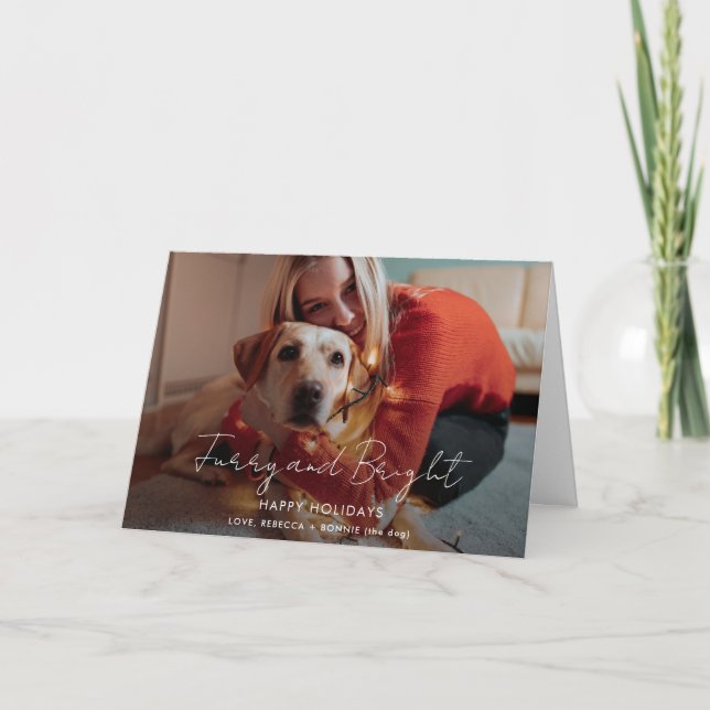 Hårig och ljus handskriven fotojul helgkort (Framsida)