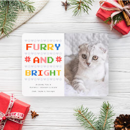 Hårig och ljus | Julfotnoten Helgdag Cat Photo Julkort