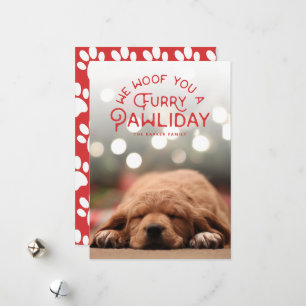 Hårig Pawliday Foto på sällskapsdjur Julkort