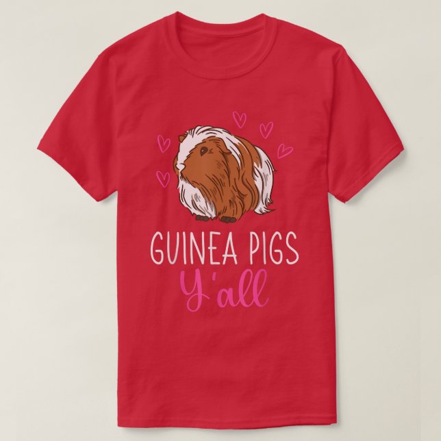 Hårig Potato Cute Funny Guinea Grisar Y'All T Shirt (Design framsida)