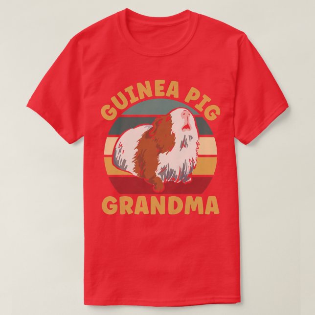 Hårig Potato Cute Girls Guinea Grandma Gris T Shirt (Design framsida)