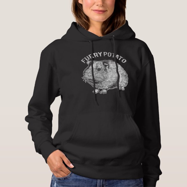 Hårig Potato Cute Pet Guinea-Älskare T Shirt (Framsida)