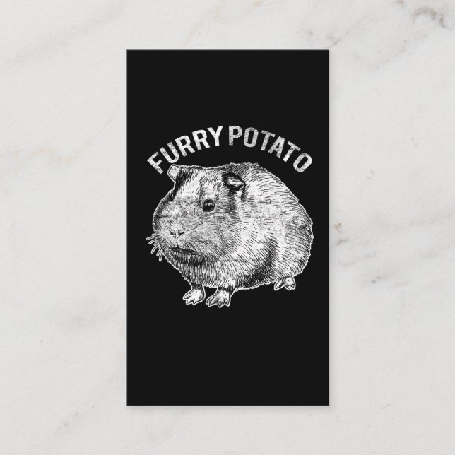 Hårig Potato Cute Pet Guinea-Älskare Visitkort (Framsida)