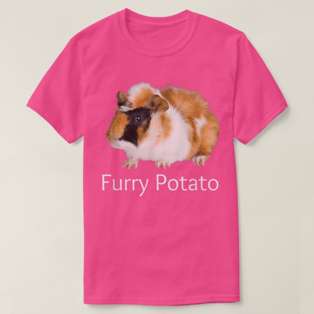 Hårig Potato Funny Guinea-gris Felong Animal Namn  T Shirt (Design framsida)