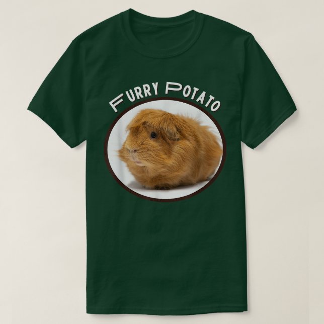Hårig Potato Funny Guinea-Gris Felong Animal Namn  T Shirt (Design framsida)
