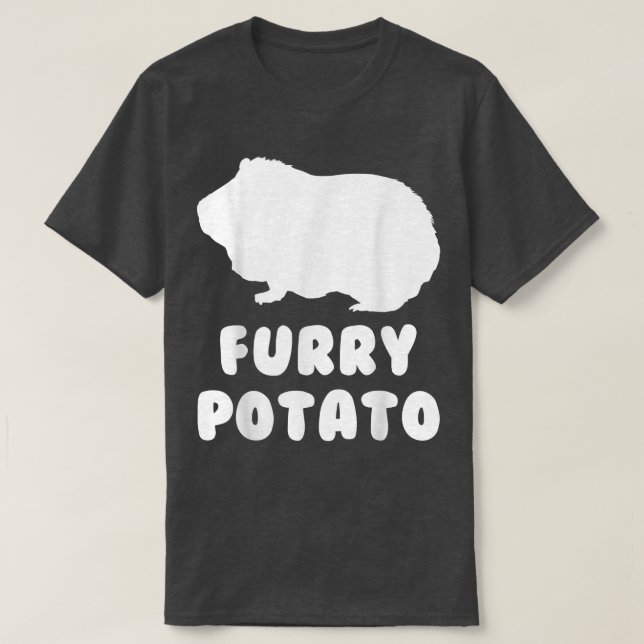 Hårig Potato Guinea Gris Funny Quote Pet T Shirt (Design framsida)