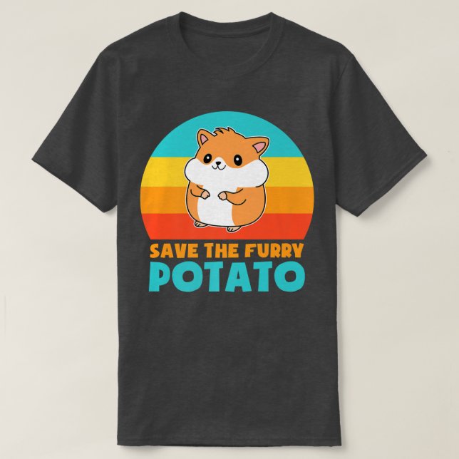 Hårig Potato Guinea Gris T Shirt (Design framsida)