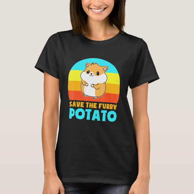 Hårig Potato Guinea Gris T Shirt (Framsida)
