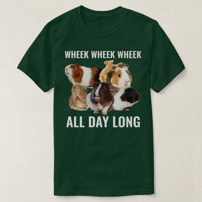 Hårig Potato Guinea Gris Wheek Wheek Wheek hela da T Shirt (Design framsida)