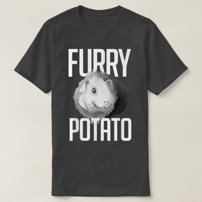 Hårig Potato Guinea Grisar Cute Guinea Gris Älskar T Shirt (Design framsida)