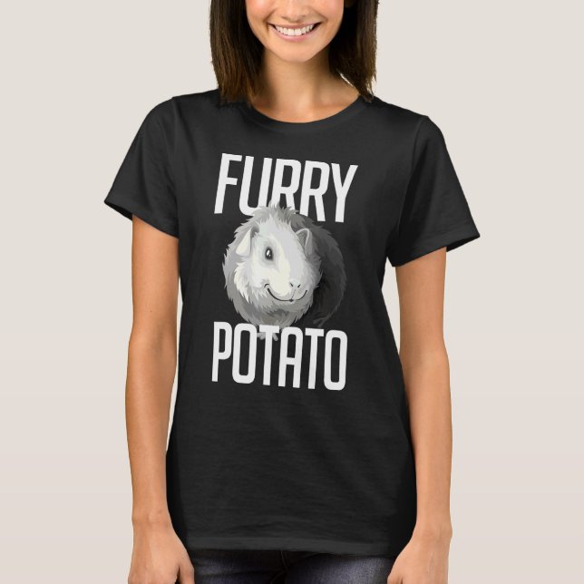 Hårig Potato Guinea Grisar Cute Guinea Gris T Shirt (Framsida)