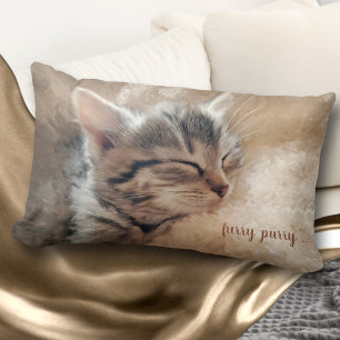 Hårig Purry Kattunge Fine Art Pillow Lumbarkudde
