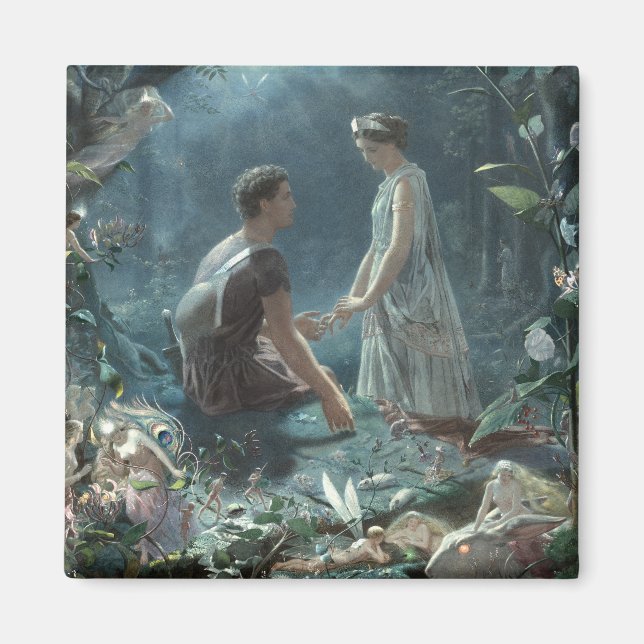 Hårig: Shakespeare's A Midsommar Nattes Dream Magnet (Framsidan)