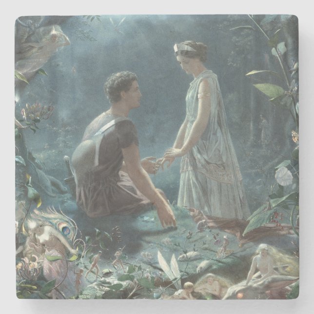 Hårig: Shakespeare's A Midsommar Nattes Dream Stenunderlägg (Framsidan)