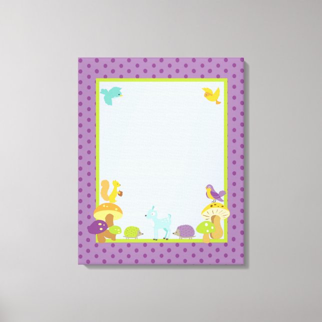 Hårig Woodland 16x20 Canvas Nursery Art (Framsida)