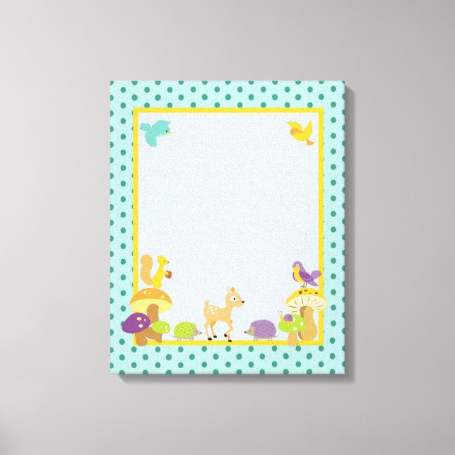 Hårig Woodland 16x20 Canvas Nursery Art (Framsida)