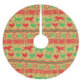 Hårigen Jul-Hund och Katt Julgransmatta Borstad Polyester