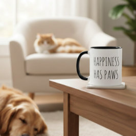 Håriget Friends Charming Black Typography Pet Sitt Mugg