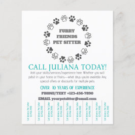 Håriget Friends Pet Sitter Small Business Small Bu Flygblad