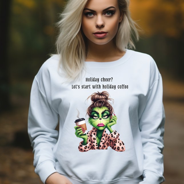 Håriget Kaffe med grumlig Grönt Kvinnor Kärlek T Shirt (Skapare uppladdad)