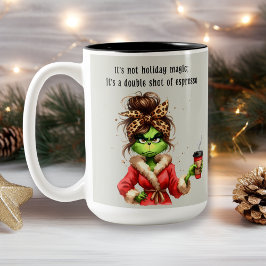 Håriget Kaffe med grumlig Grönt Kvinnor Kärlek Två-Tonad Mugg