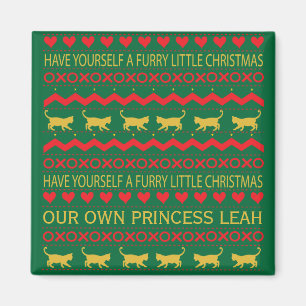 Håriget LITTLE CHRISTMAS/CAT (Julmagnetkvadrat) Magnet