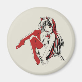 Håriget "Sexy Anime Cat Girl" Magnet