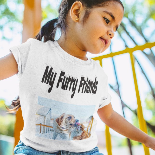 Håriget Vänner Kat och Hund Photo T Shirt (Skapare uppladdad)