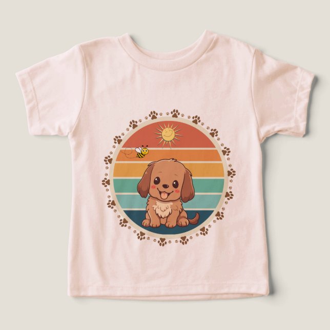 Hårigets vänner: Cute Hund Tee for Little Ones (Design Framsida)