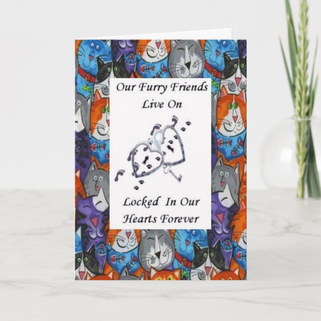 Hårigvänner bor på inlåst våra hjärtakatter 1 kort (Framsida)