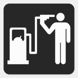 Harikari vid pumpen fyrkantigt klistermärke