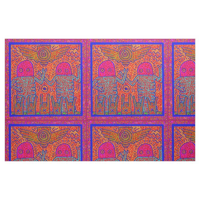 Haring Inspirerad Flygplansfantasi Tyg (Fat Quarter)