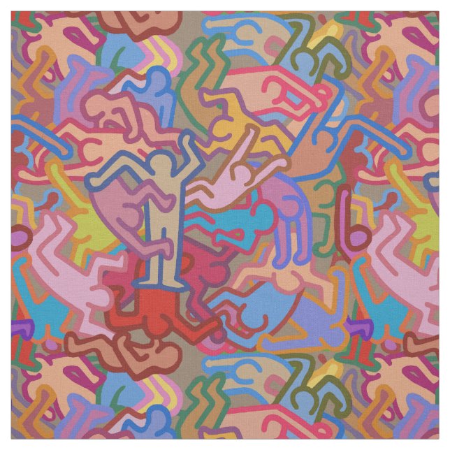 Haring Inspirerad Kaos  Tyg (Provkarta)