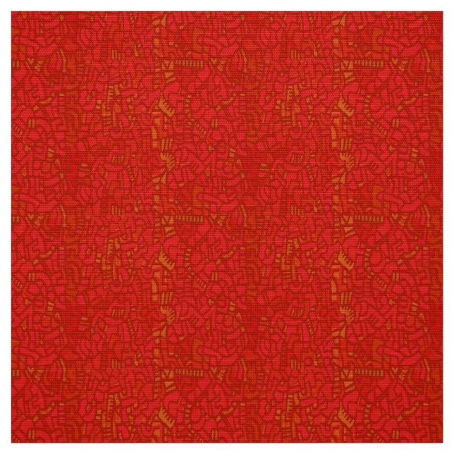 Haring Inspirerad mosaik röd Tyg (Provkarta)