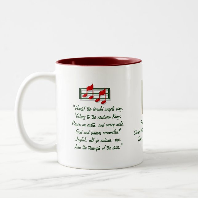 Hark Herald Änglar Hymn Two-Tone Coffee Mugg (Vänster)