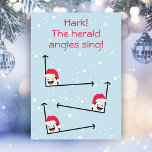 Hark Herald roligt på julpuben i sång Julkort<br><div class="desc">Ett leende på ansikte med det här roliga Hark, örnvinklarna sjungan jul sång-pun-platta helgdag kort! - Klick bara för att anpassa denna utformning 🔥 Mina löften - den här utformningen har ett unikt hand plockade inslag (dra mig tillbaka!) - det är designat med er i åtanke 🙏 Tack för att...</div>