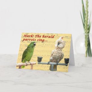 Hark papegojorna helgkort
