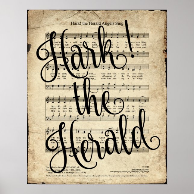 Hark the Herald Hymn Print Poster (Framsidan)
