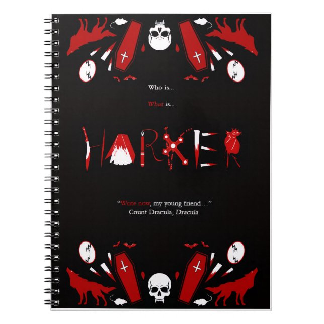 Harker - Dracula Notebook Anteckningsbok (Framsidan)