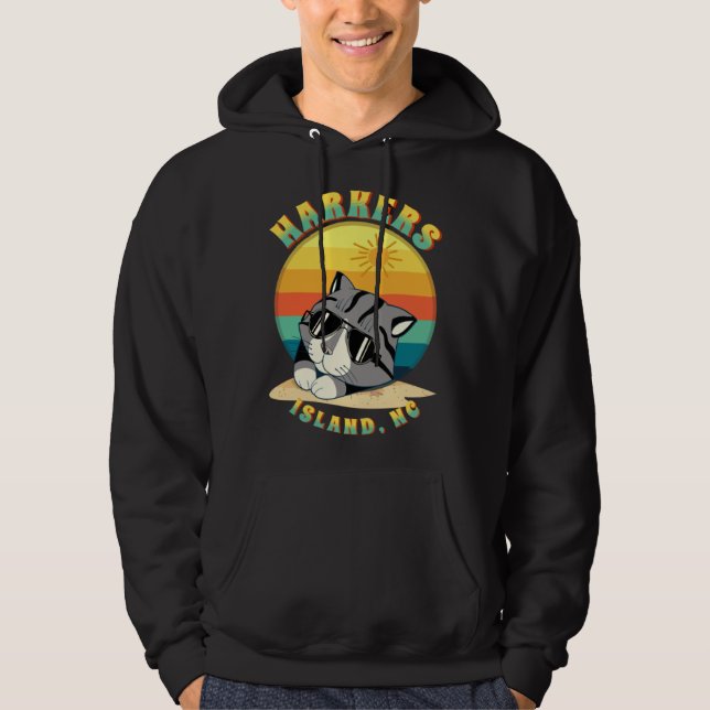 Harkers Island NC Summertime Vacationing Chillin F Hoodie (Framsida)
